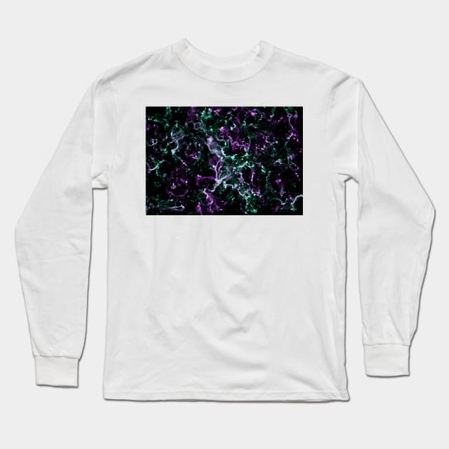 Purple and green nebula Long Sleeve T-Shirt by Nerdiant